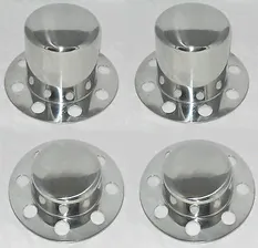 SET OF 4 NO LOGO DUALLY 8 LUG EAGLE ALLOYS wheel center caps STAINLESS STEEL